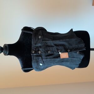 Reformation Black Denim Corset Top